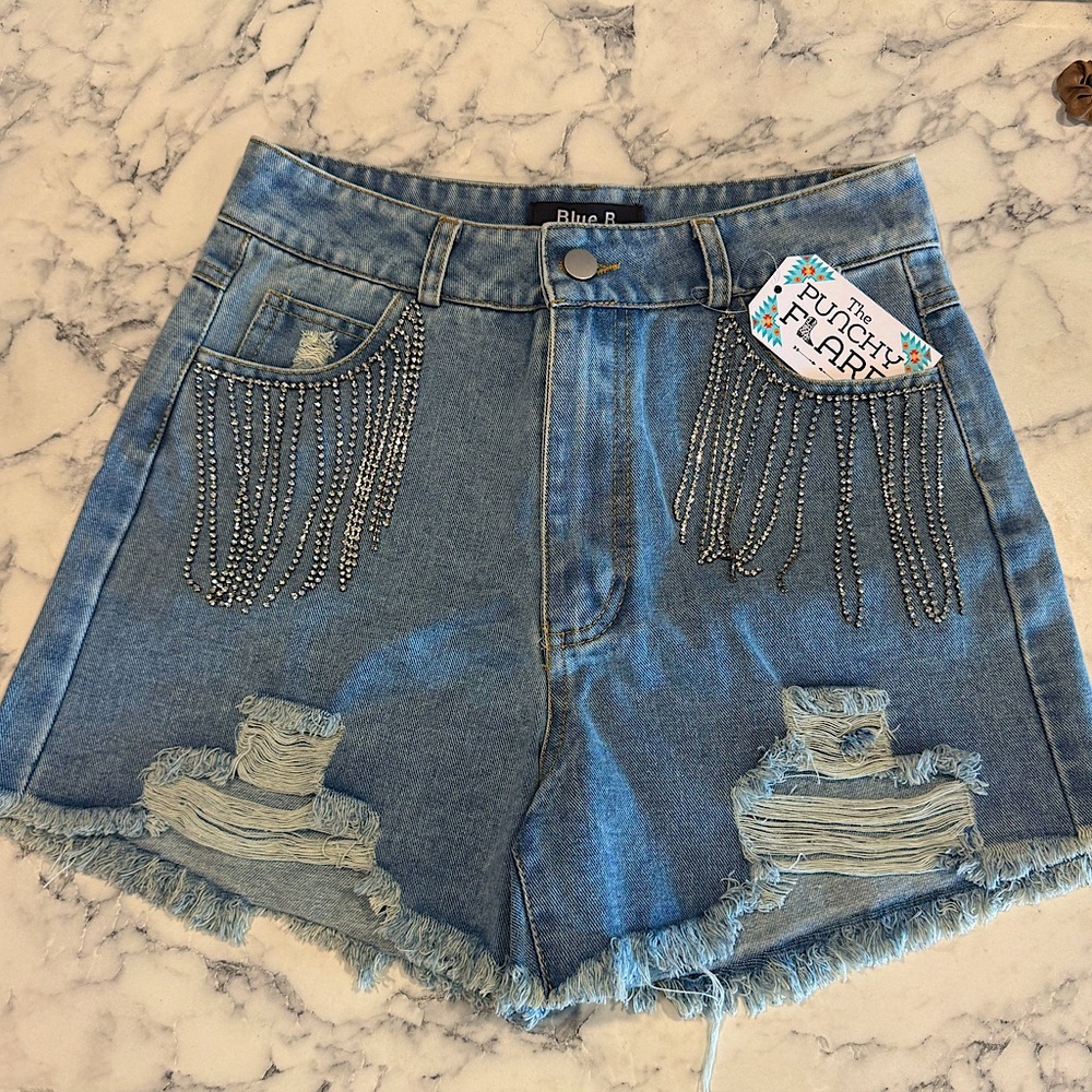 Blue B Jean Shorts